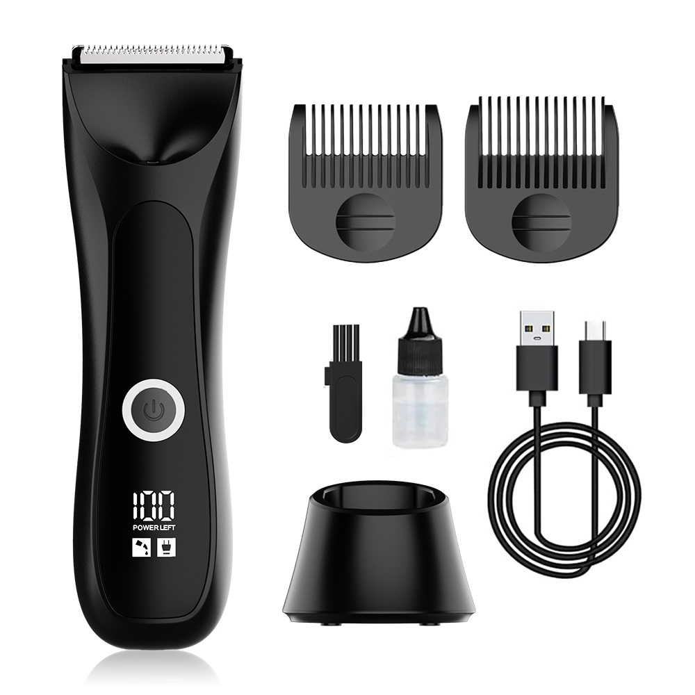 Electric Body Trimmer And Shaver for Men Groin Hair Trimmer Beard Trimmer with LCD Indicator Pubic Hair Shaver