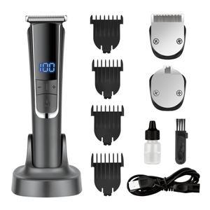 Digital Display Cordless Professional Hair Trimmer Set Rechargeable Barber Hair Clipper With LED