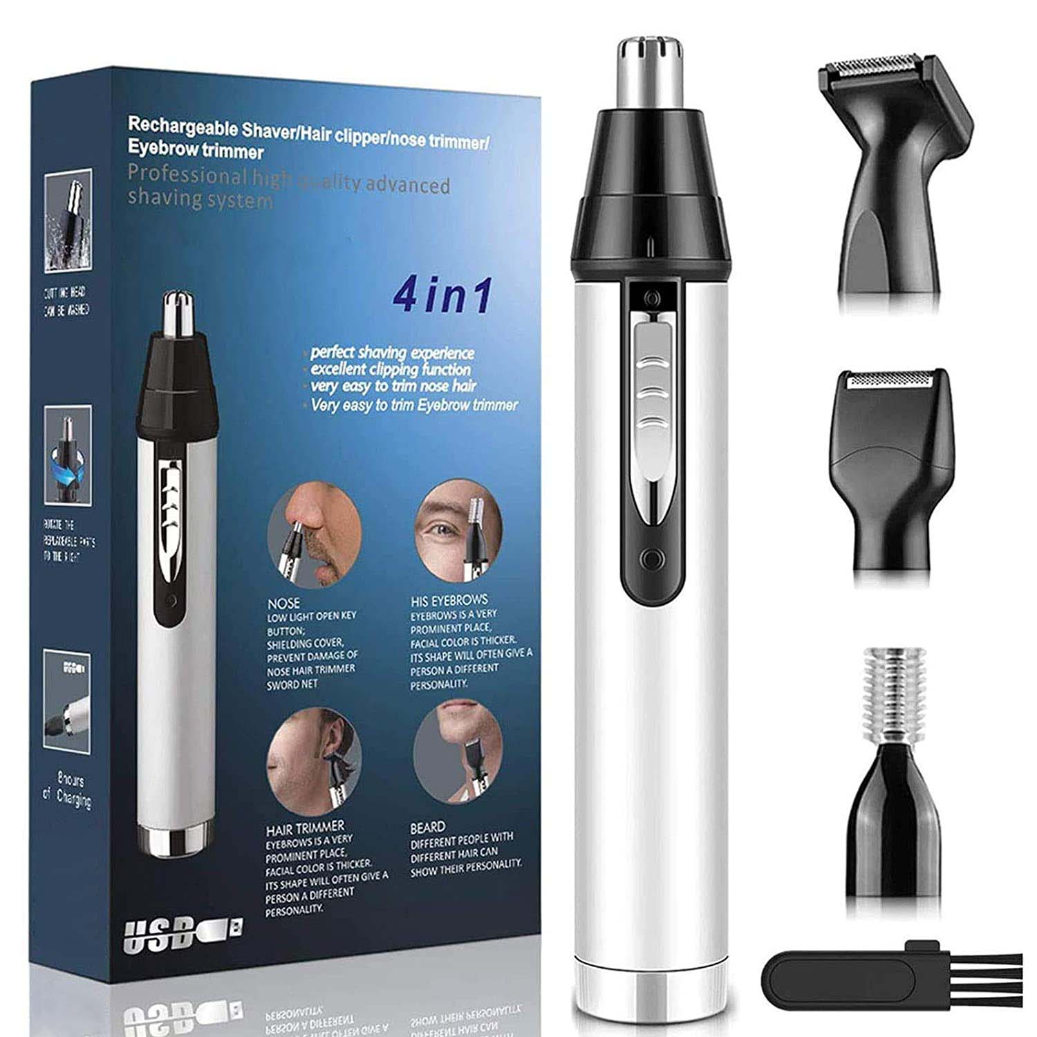 Cordless Painless Hair Trimmer with Dual Edge Blades